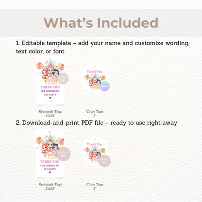 huntrix themed thank you favor tags
printable kpop demon hunters gift tags
anime kpop party thank you tags
