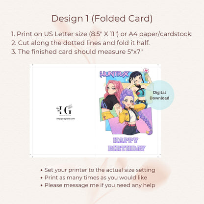 printable anime kpop birthday card
kpop demon hunters fan birthday card
