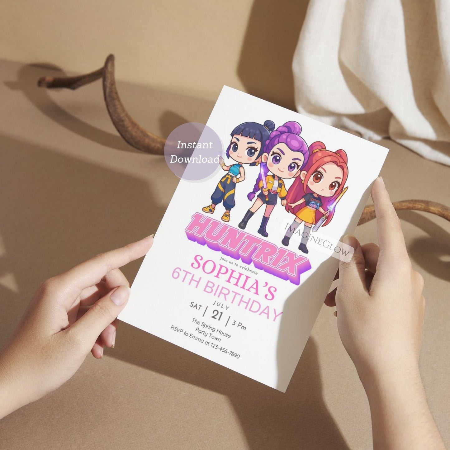 kpop anime style birthday card
