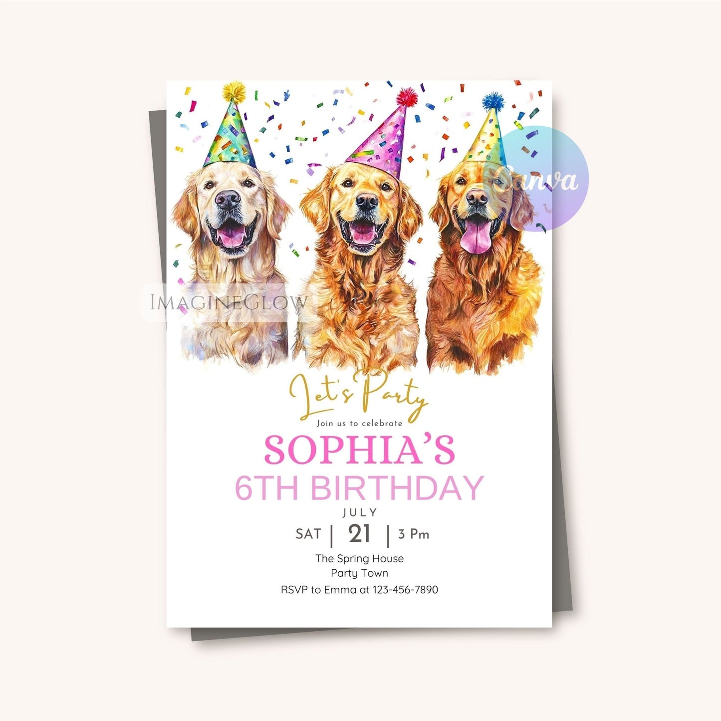 labrador retriever birthday invite

