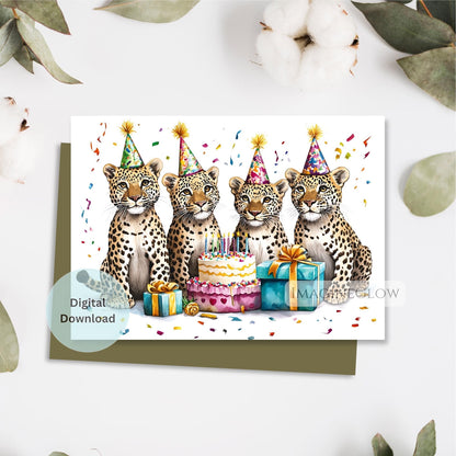 leopard birthday card wild animal design
printable leopard birthday greeting card
jungle themed leopard birthday card


