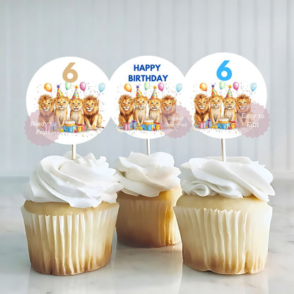 lion birthday cupcake toppers
safari jungle cupcake toppers
lion printable party decor
jungle animal cupcake toppers
safari birthday cupcake decorations