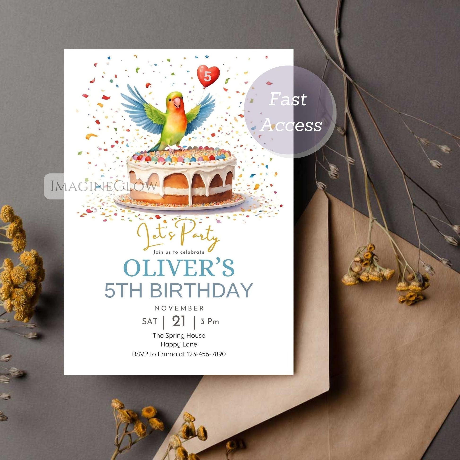 lovebird birthday invitation colorful bird party invite
printable lovebird birthday invitation tropical theme

