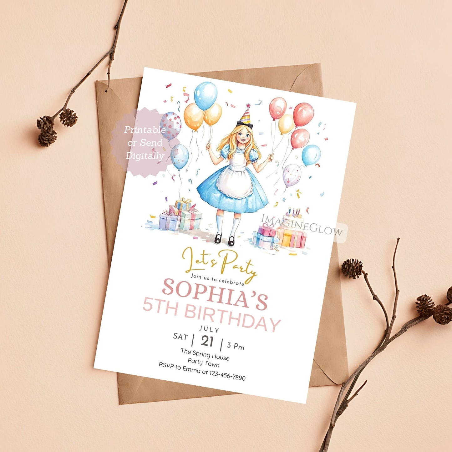 printable alice in wonderland party
