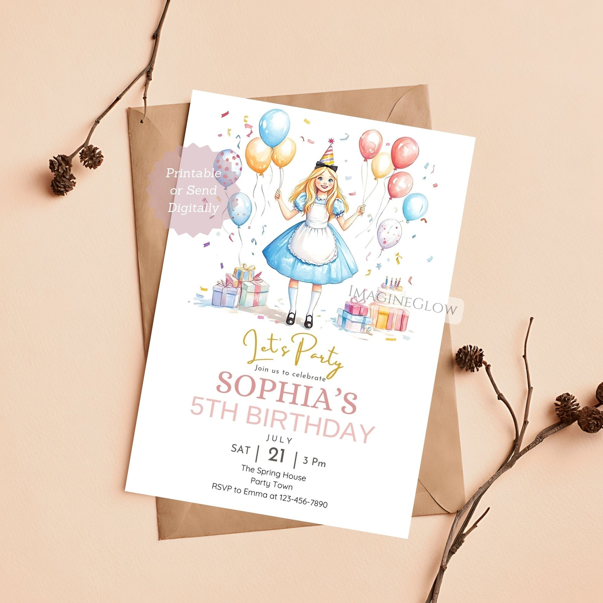 printable alice in wonderland party
