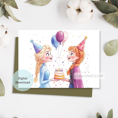 blank inside birthday card
frozen themed party card
