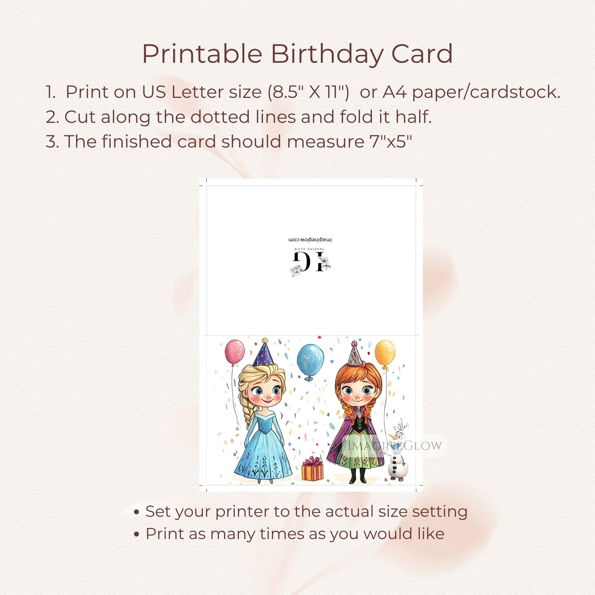 Birthday card for Frozen fans