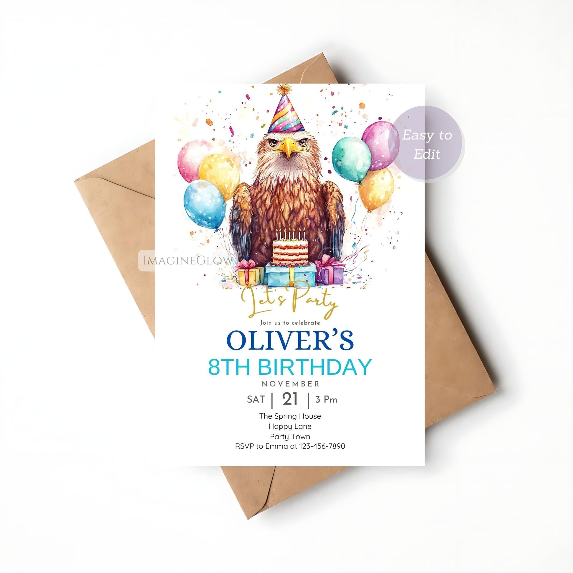 Eagle Birthday Party Invite - Kids Celebration
