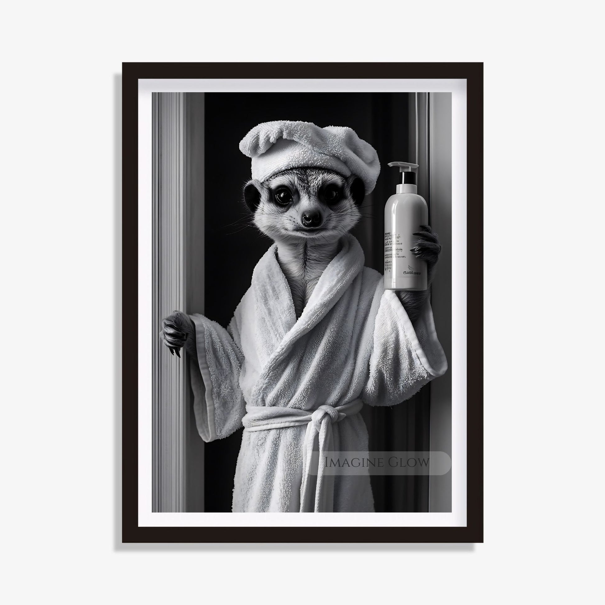 Animal bathroom print meerkat wall art
