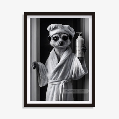 Animal bathroom print meerkat wall art
