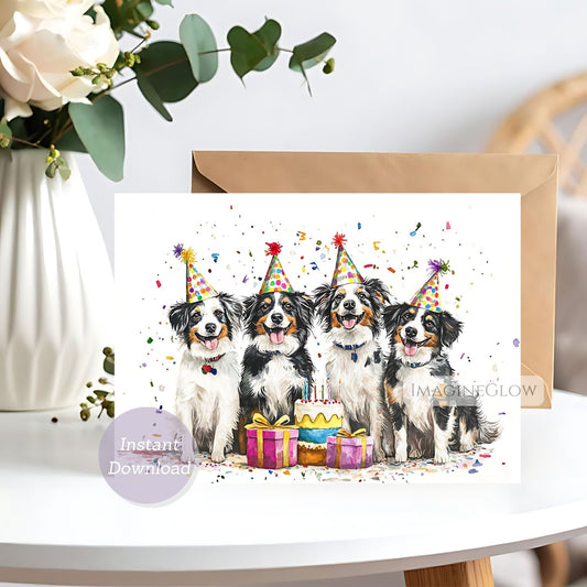 miniature american shepherd birthday card

