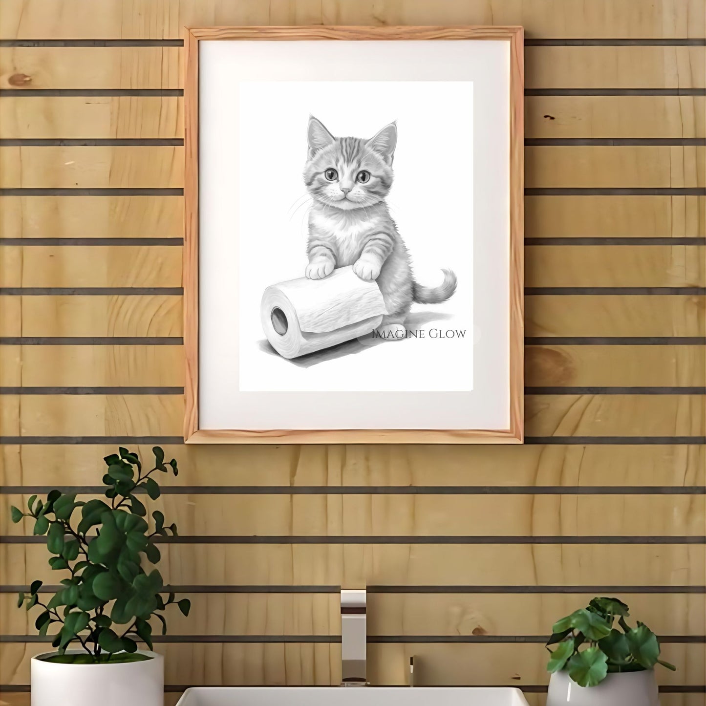 Printable funny cat poster for bathroom
