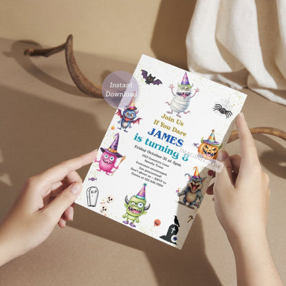 spooky monster bash costume party invite
