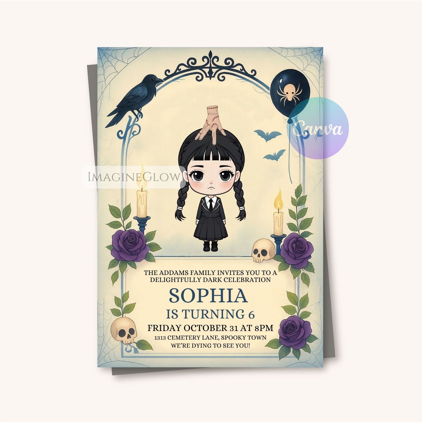 wednesday addams party printable
