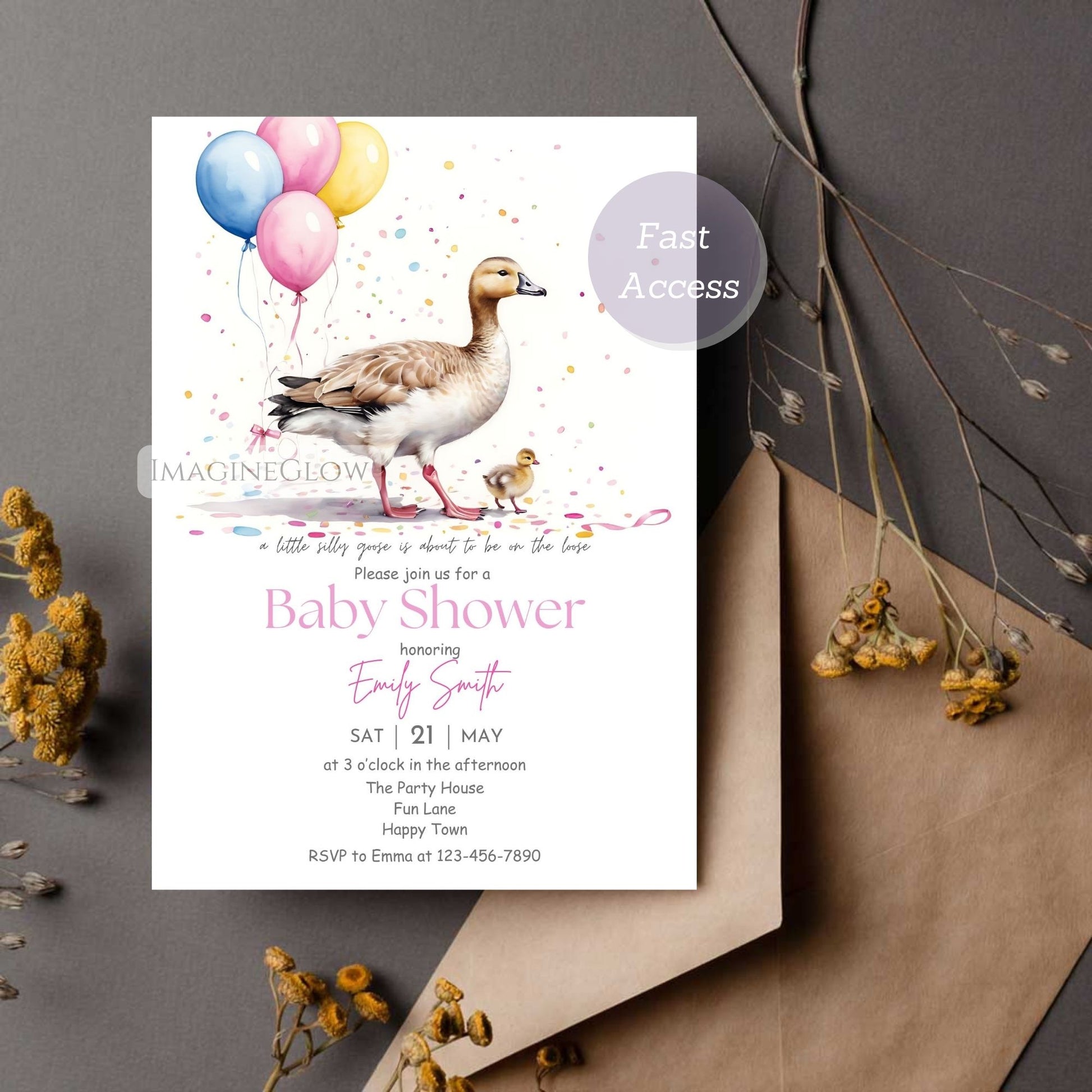 quirky farm baby shower invitation
