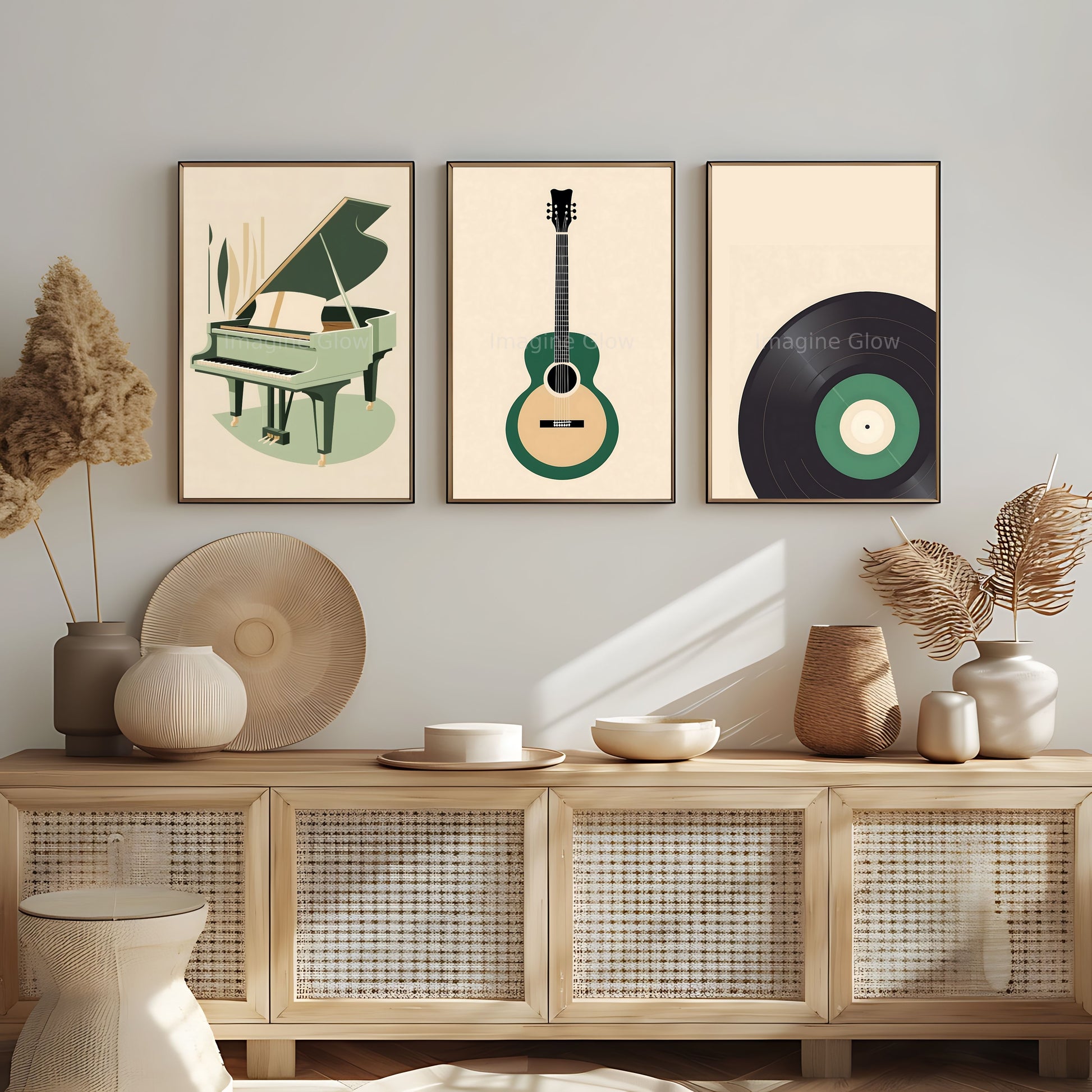 Boho music poster for music studio decor