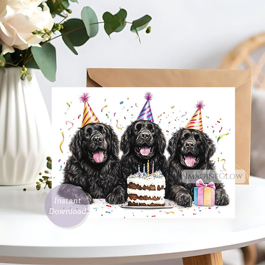 newfoundland dog birthday card
printable newfoundland greeting card
gentle giant dog birthday card
newfoundland dog lover card
