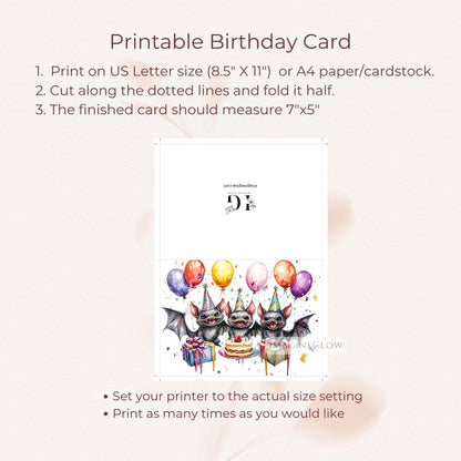 animal lover birthday card
nocturnal animal birthday card
digital download bat card
nature themed birthday card
blank inside bat card
adorable bat illustration
whimsical bat birthday greeting