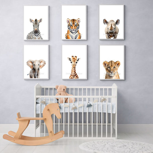 Nursery animal prints for baby room wall decor