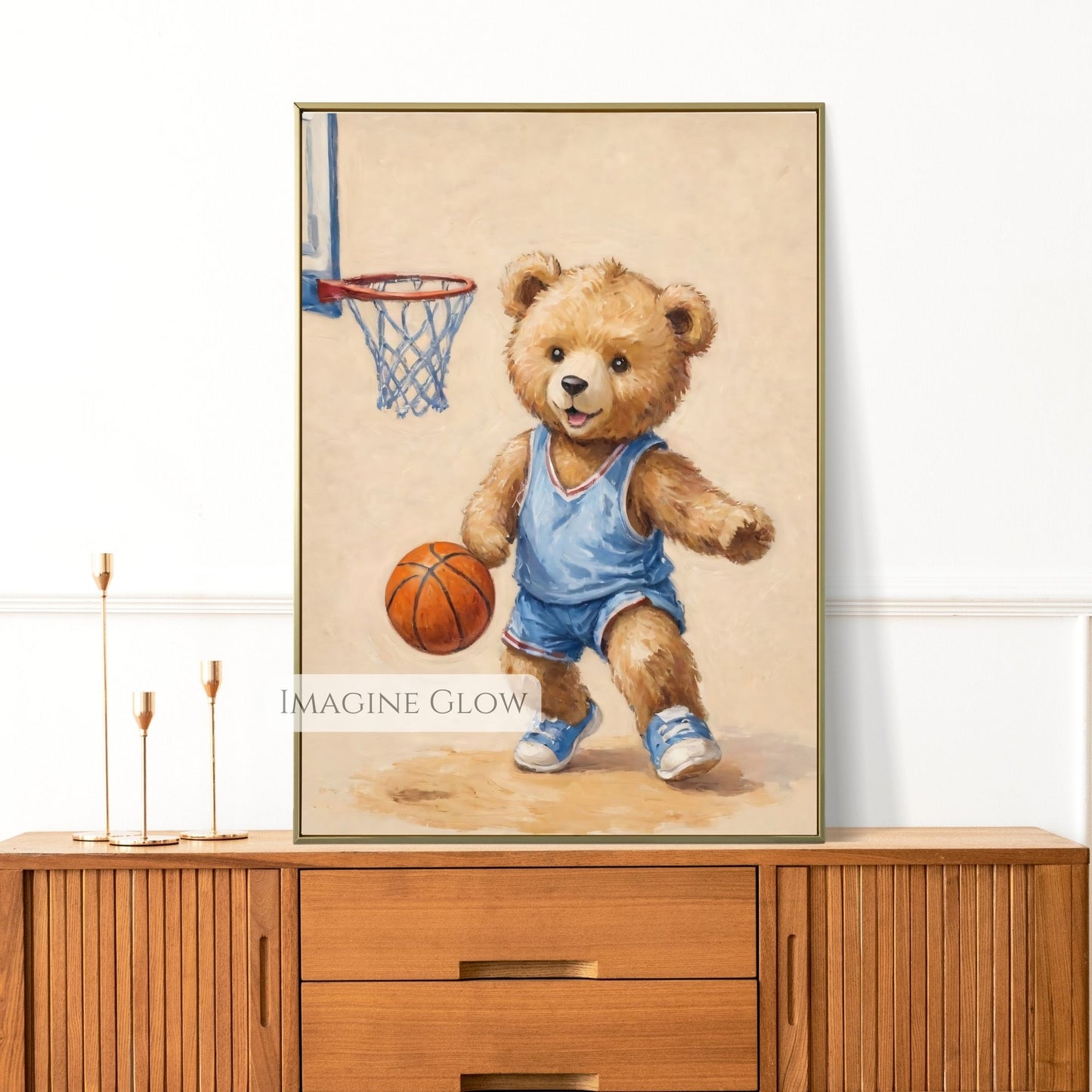basketball theme nursery digital art