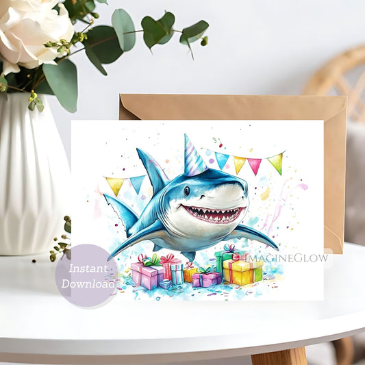 shark birthday card
ocean animal birthday card
kids shark birthday card
adult shark birthday card
fun shark illustration card
marine animal greeting card
