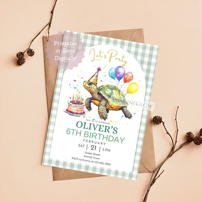 aquatic animal birthday invitation
