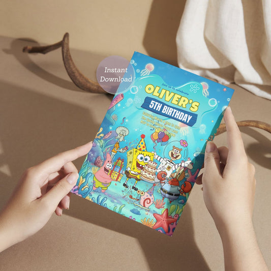 under the sea cartoon invitation
