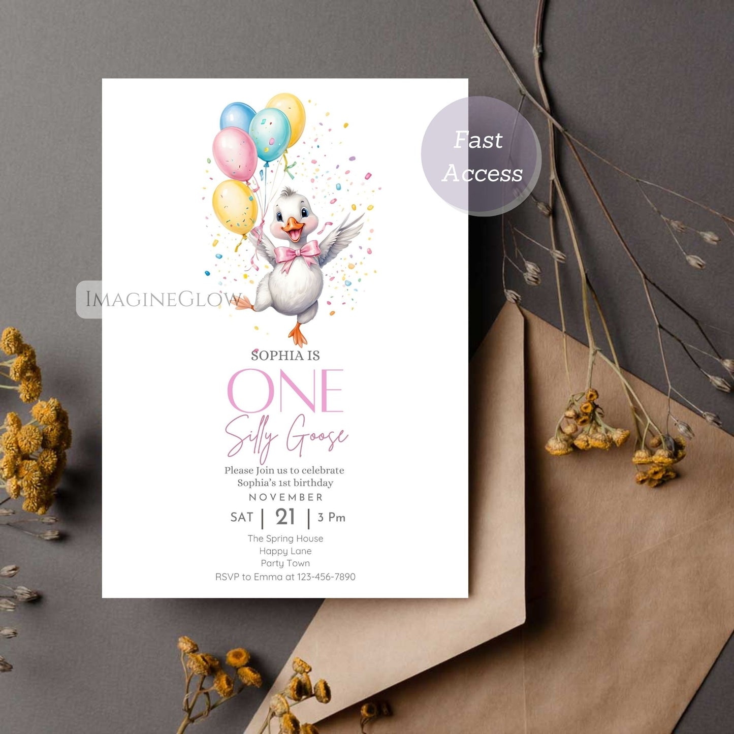 rustic farm animal birthday invitation pink
