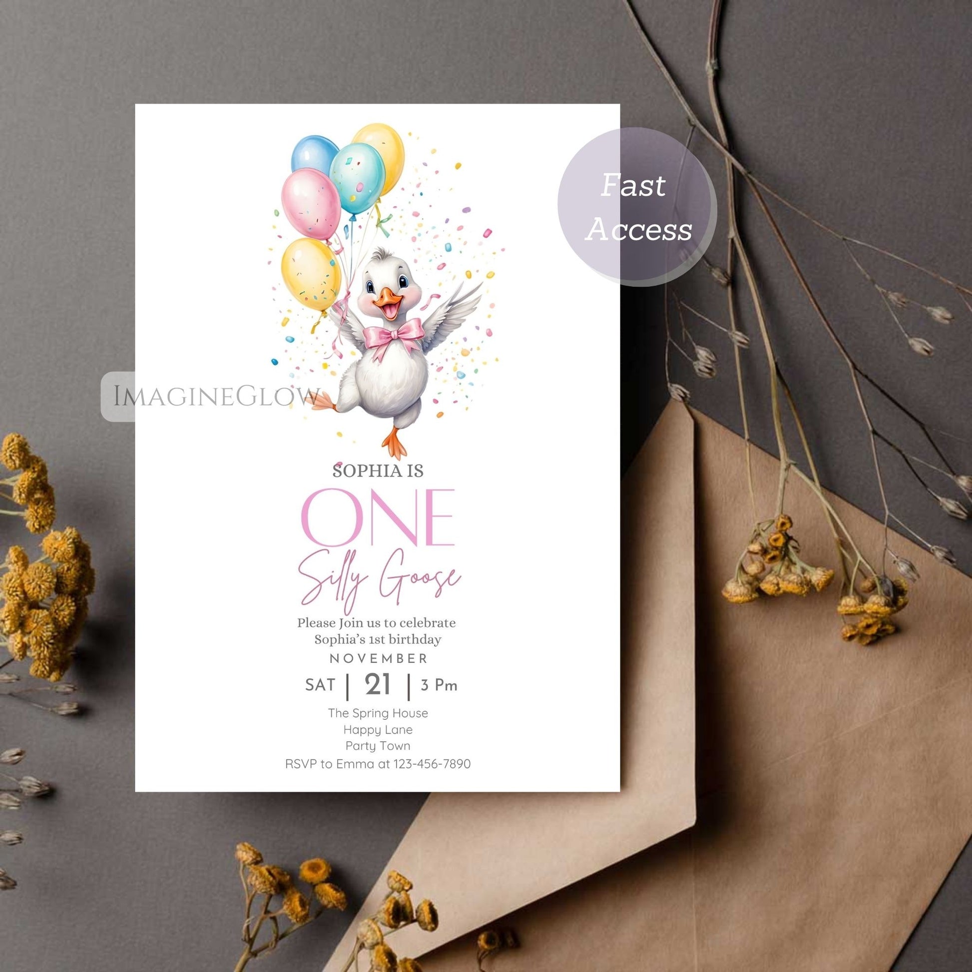 rustic farm animal birthday invitation pink
