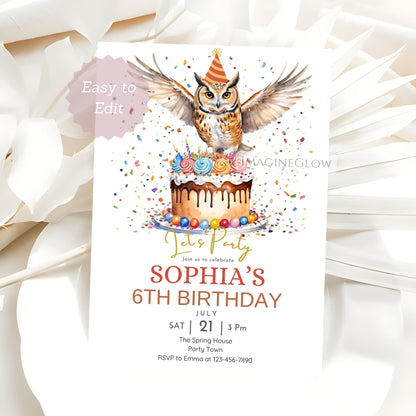 cute woodland animal birthday invitation for kids
