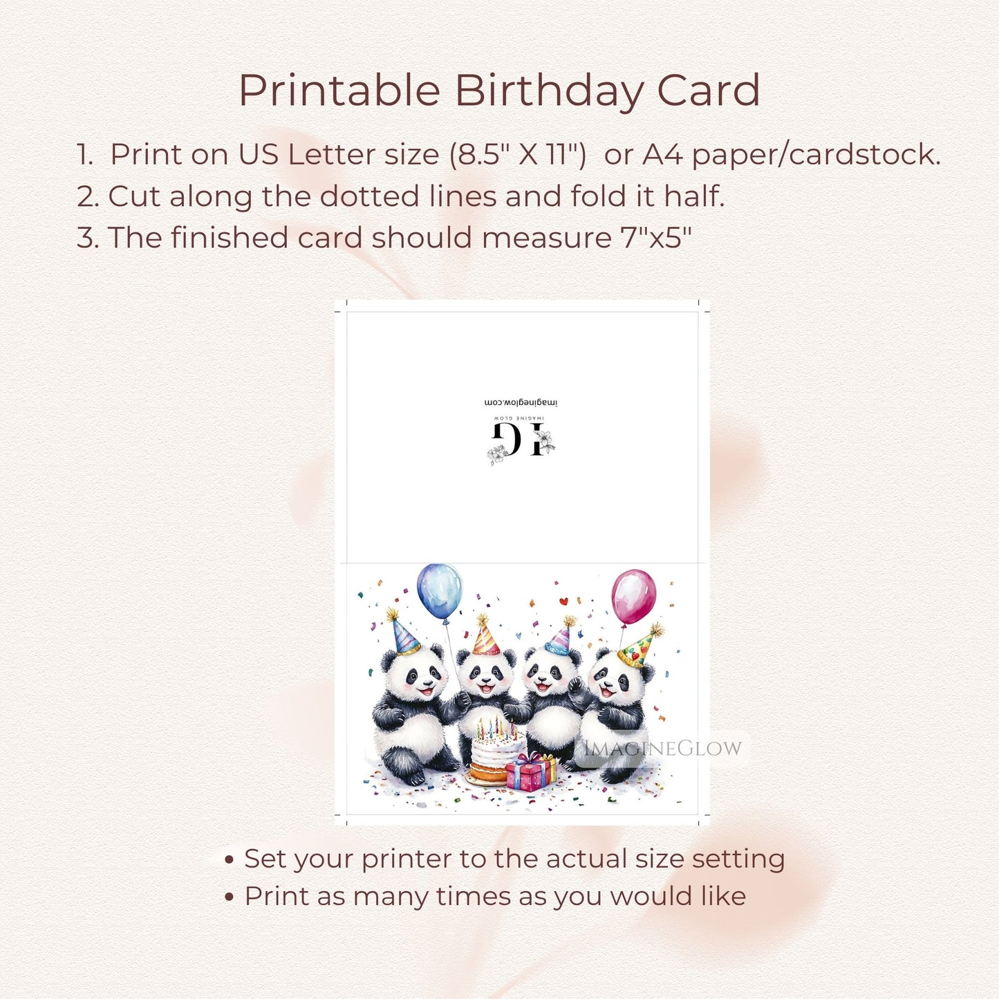 Wildlife themed birthday card
Birthday card with panda design
Animal lover birthday card
Panda party invitation
Printable animal greeting card
Fun panda birthday card
