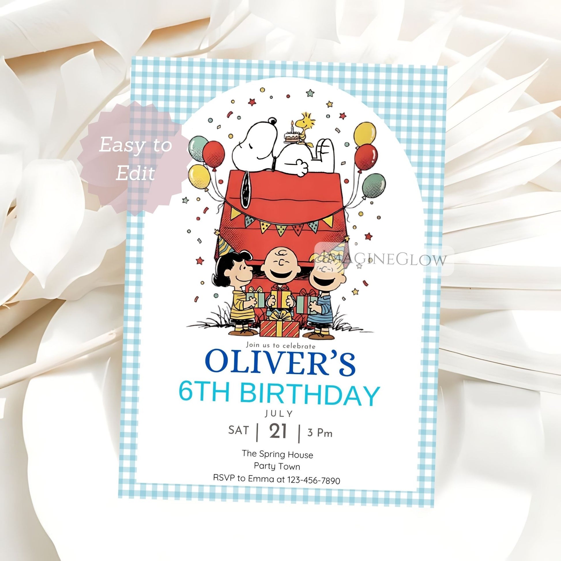 snoopy birthday invitation
