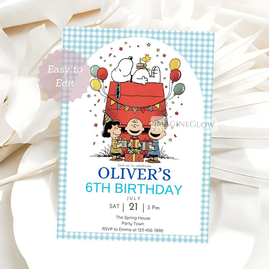 snoopy birthday invitation

