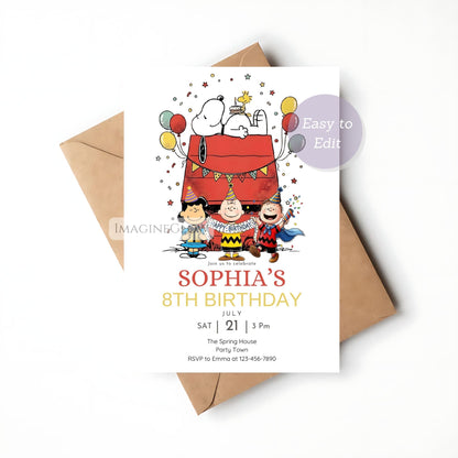 printable peanuts party invitation
