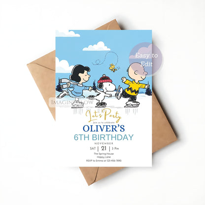 peanuts birthday party invitation
