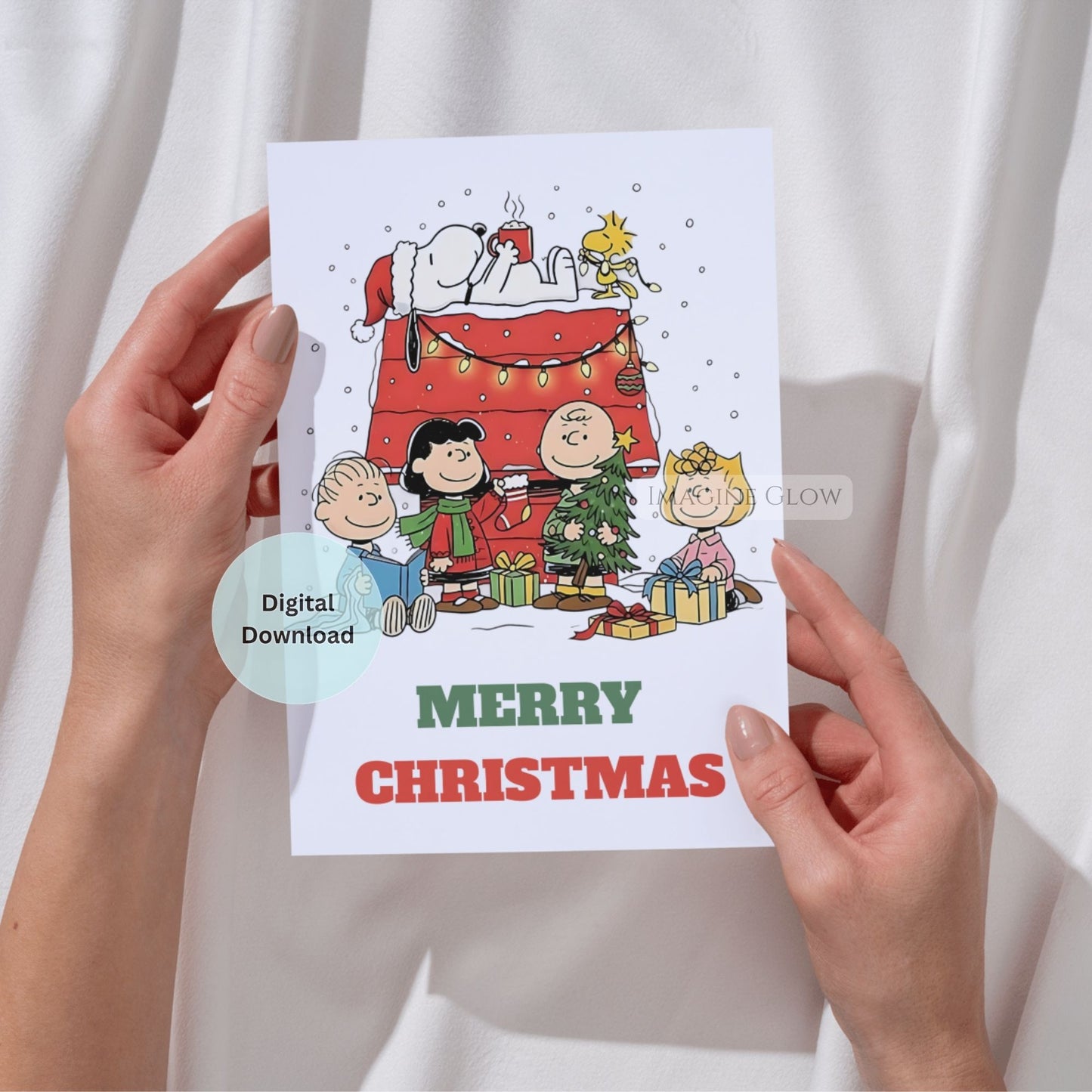 festive snoopy christmas card
