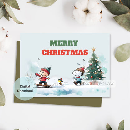 snoopy winter holiday folded card
printable snoopy christmas ecard
