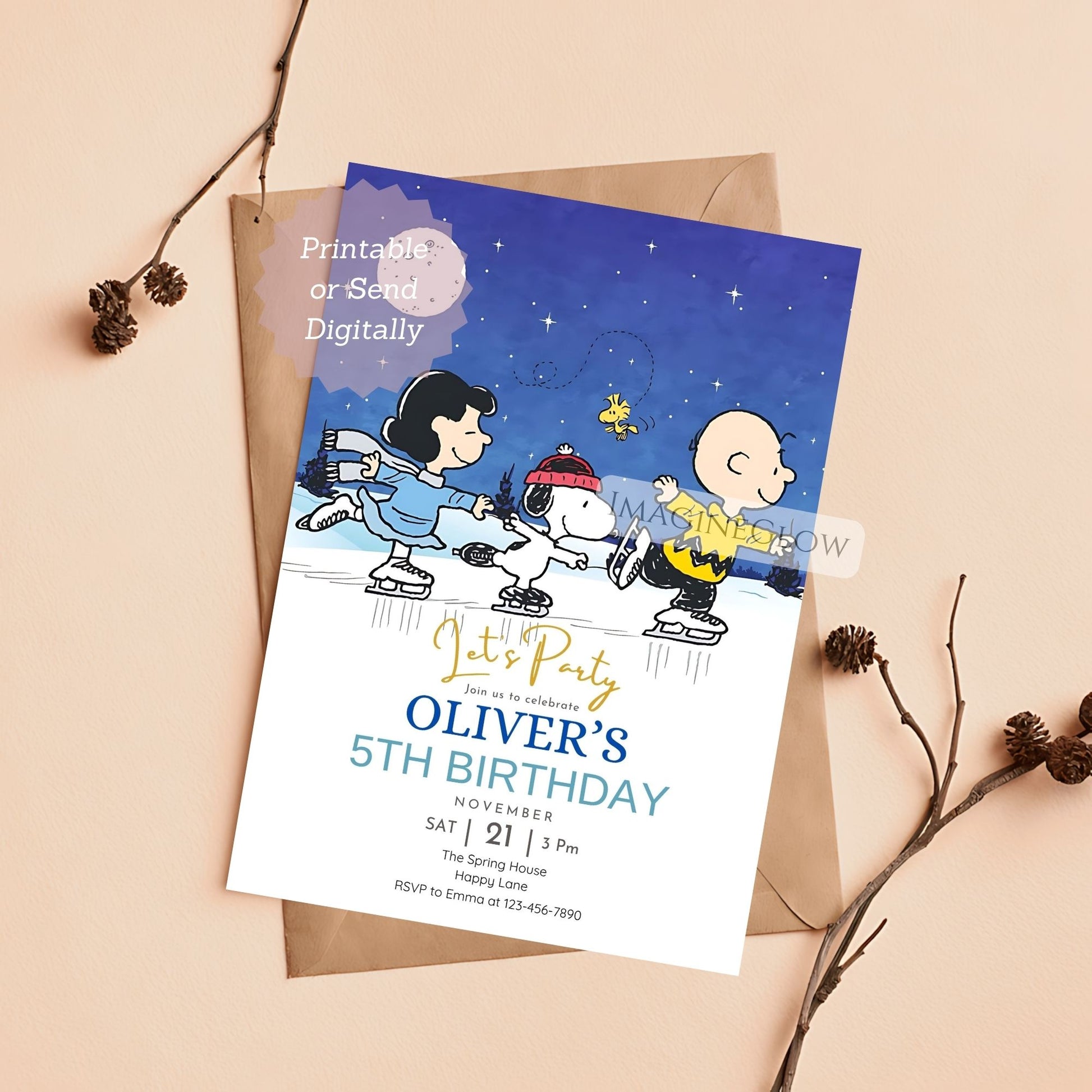 editable peanuts snoopy party invite template
