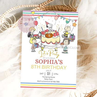 woodstock birthday party invite
