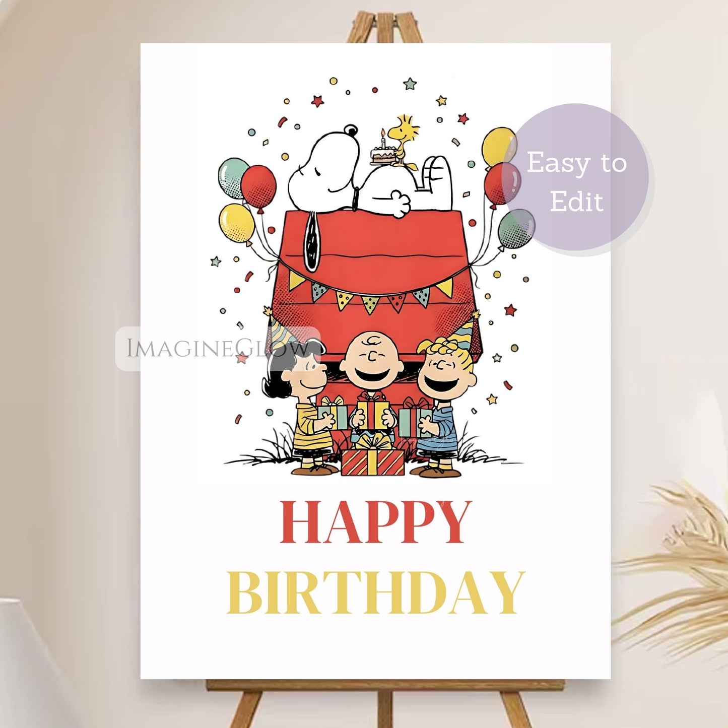 snoopy birthday poster
peanuts welcome sign template
snoopy birthday party welcome sign
