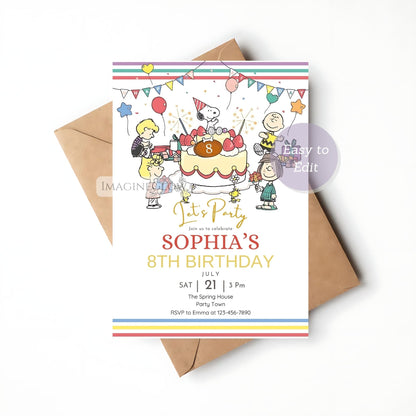 peanuts themed birthday card
