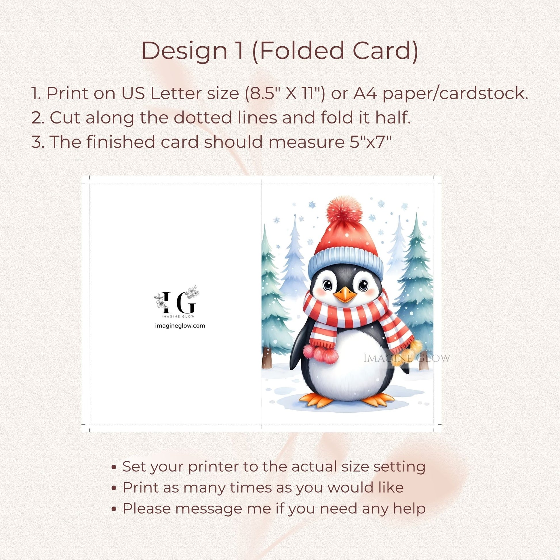 adorable penguin winter holiday card
cute animal christmas card penguin design
