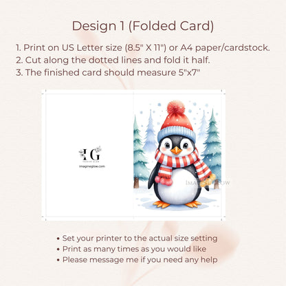 adorable penguin winter holiday card
cute animal christmas card penguin design
