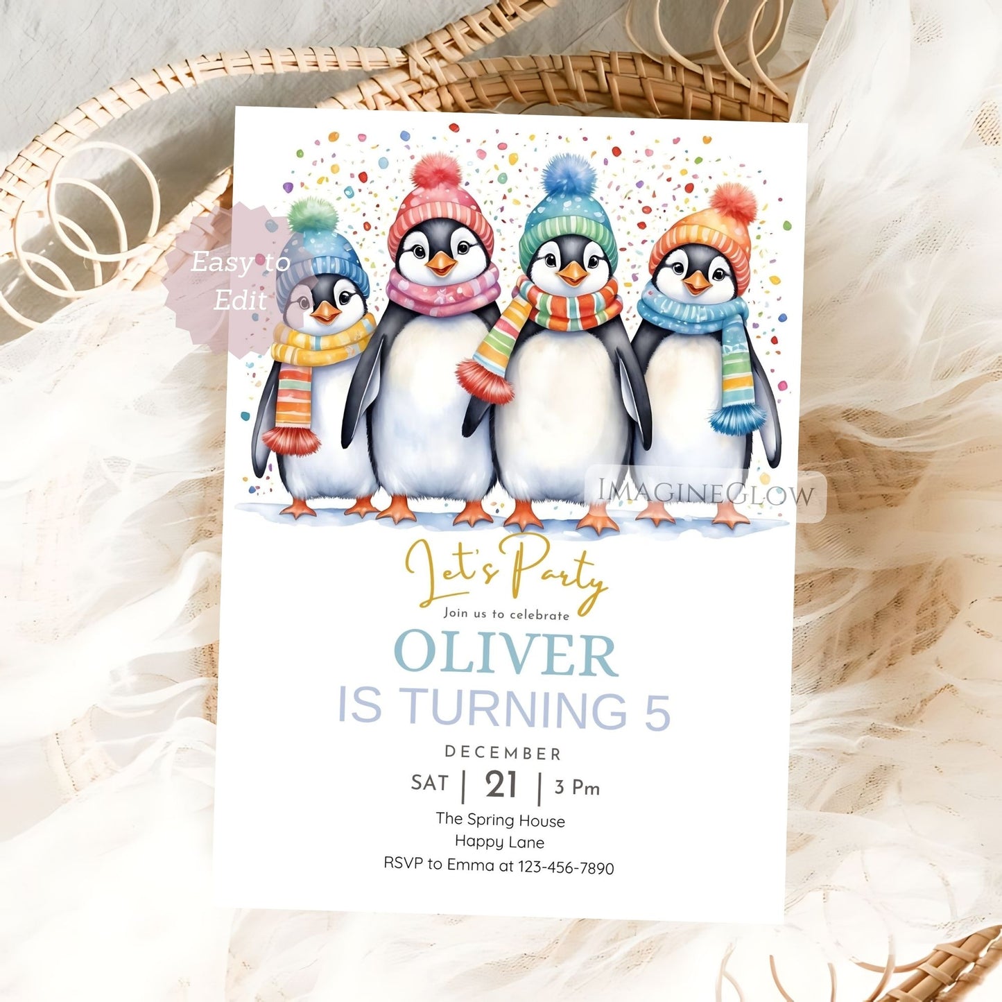 penguin winter birthday party invitation design
printable penguin birthday invitation for boys and girls