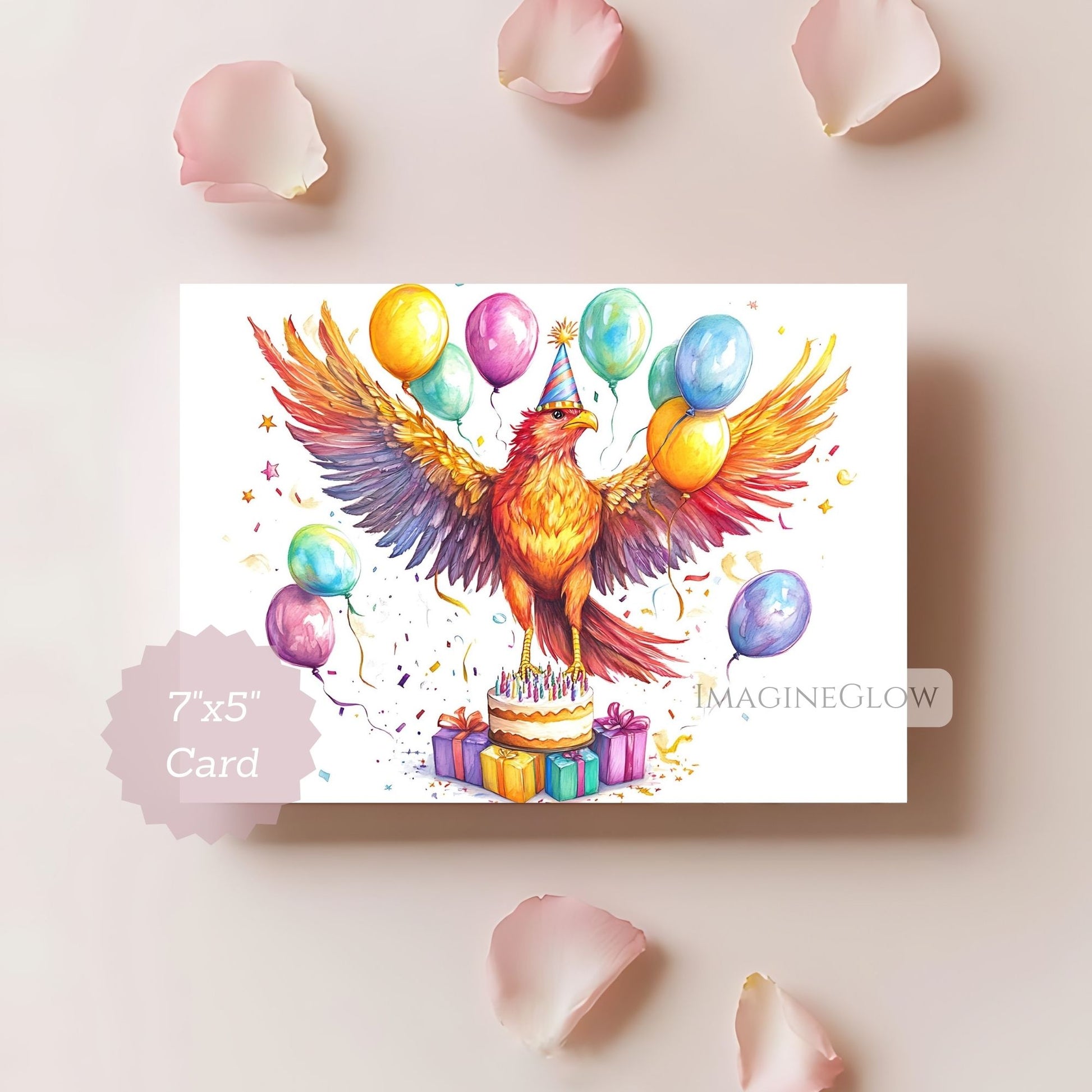 Firebird Birthday Card Illustration
Magical Creature Birthday Card
Phoenix Rising Birthday Card
