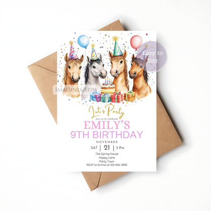 cowgirl birthday invitation template
