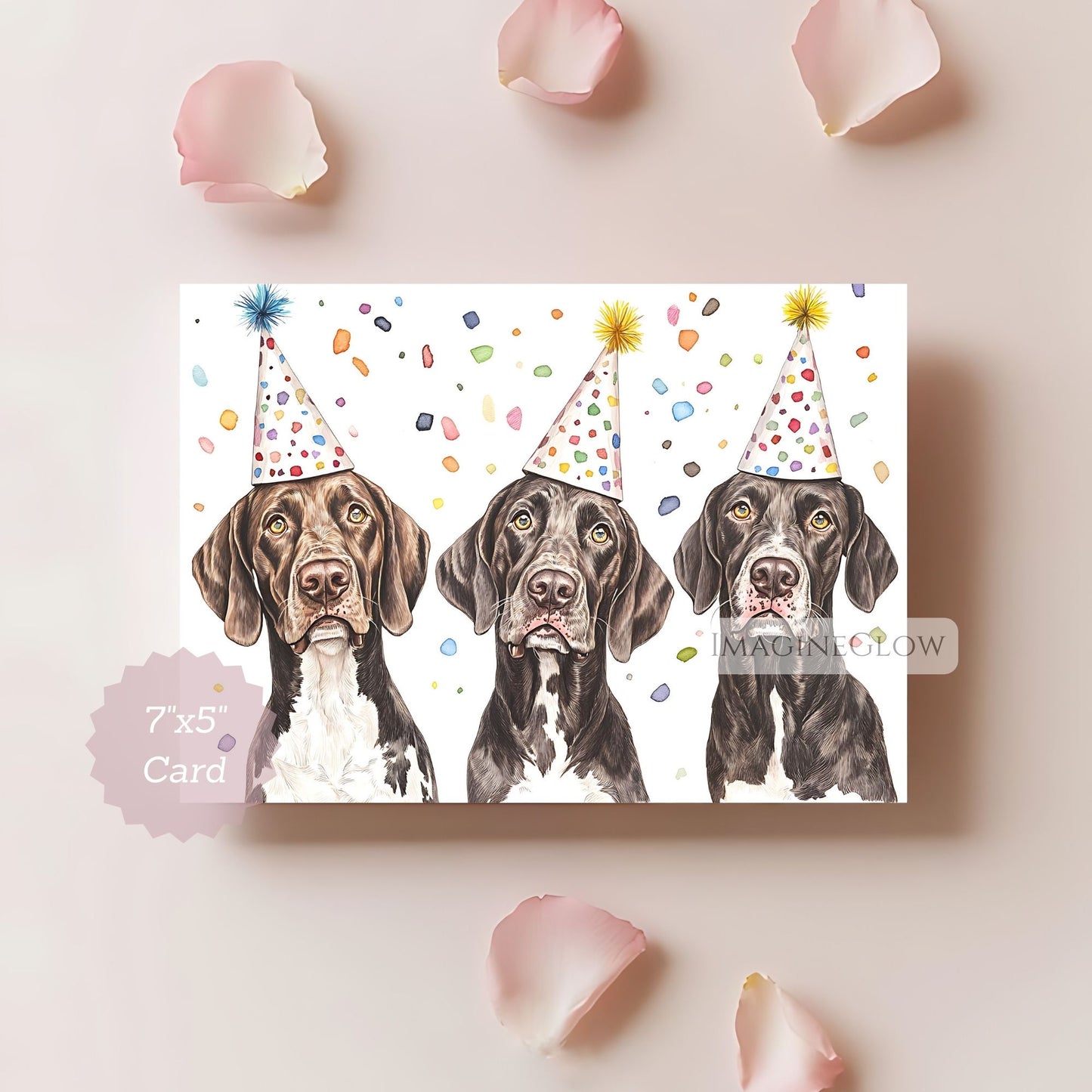 sporting dog breed birthday greeting card
german pointer dog card printable download
