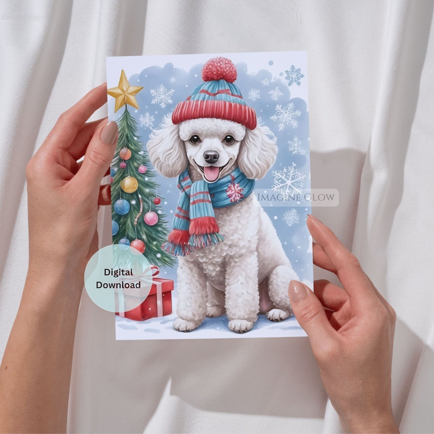 digital poodle christmas card download
adorable poodle christmas card for dog lovers
