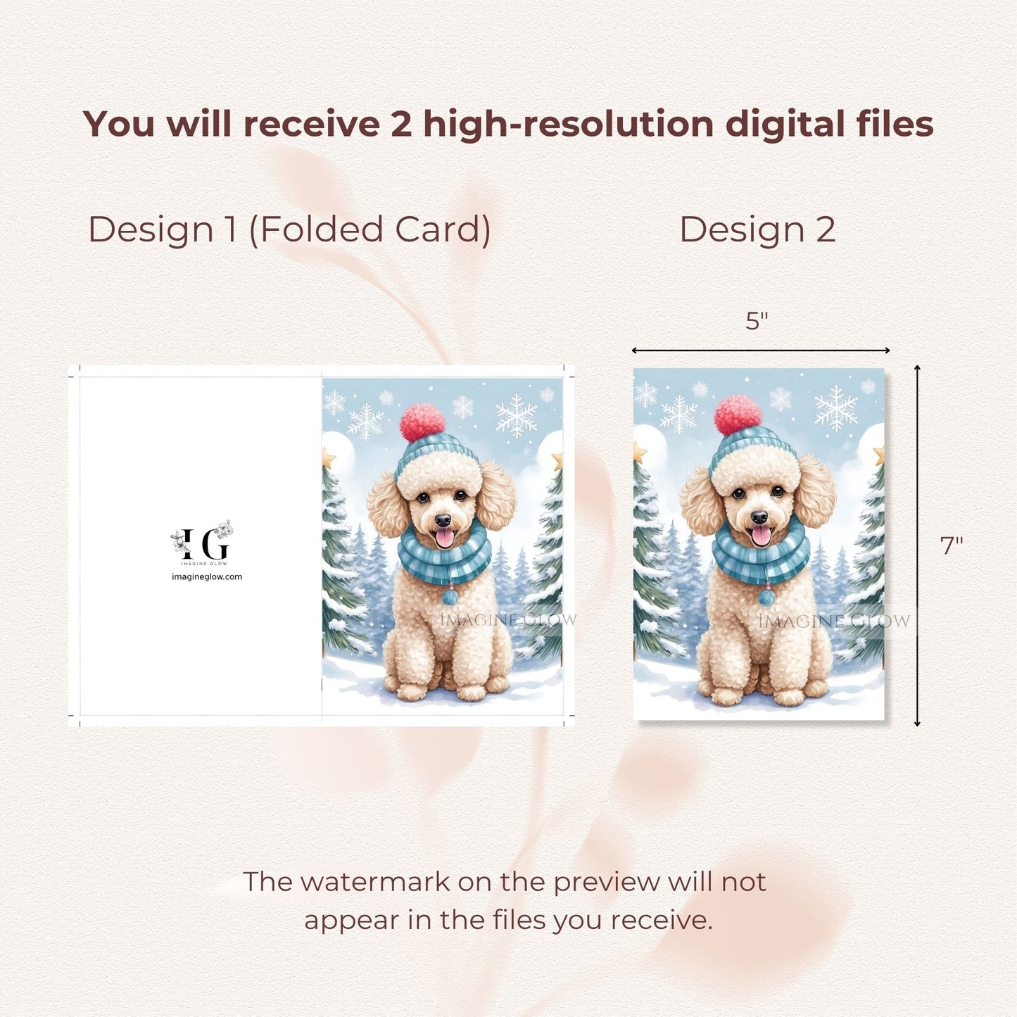 holiday poodle christmas card printable
cute poodle dog christmas card
