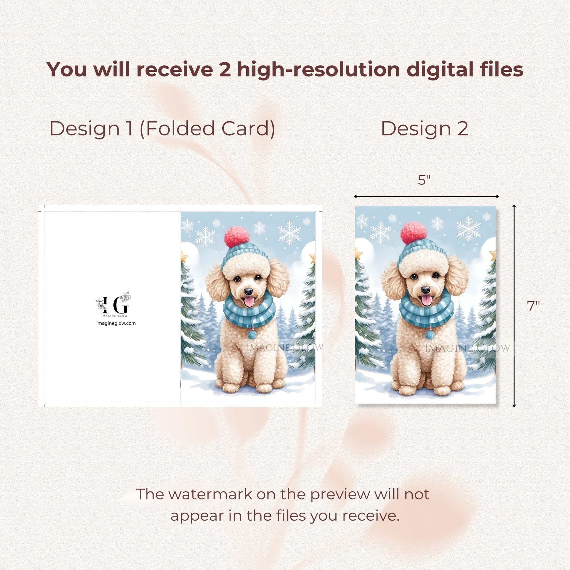 holiday poodle christmas card printable
cute poodle dog christmas card
